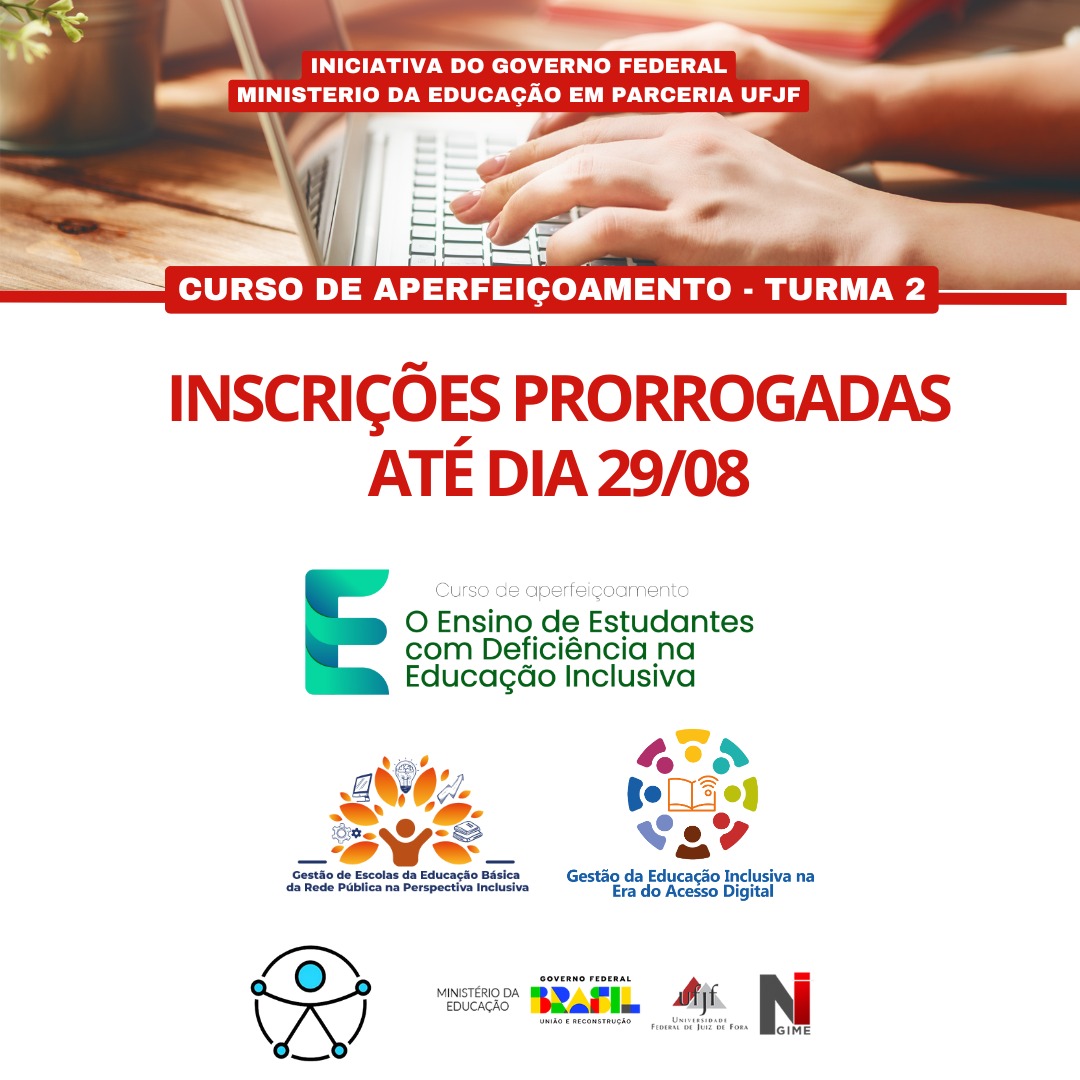Leia mais sobre o artigo INSCRIÇÕES PRORROGADAS – NGIME/UFJF oferece vagas para o segundo semestre em três cursos