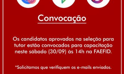 Capacitação para os tutores dos três cursos de aperfeiçoamento. Confira as listagens na aba “Editais”